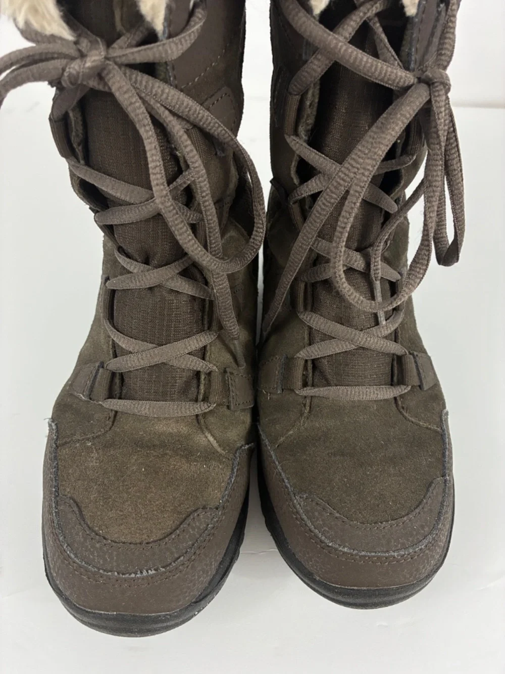 Columbia Ice Maiden II Boots 5.5 Waterproof Snow Rain Brown Lace-up Faux Fur